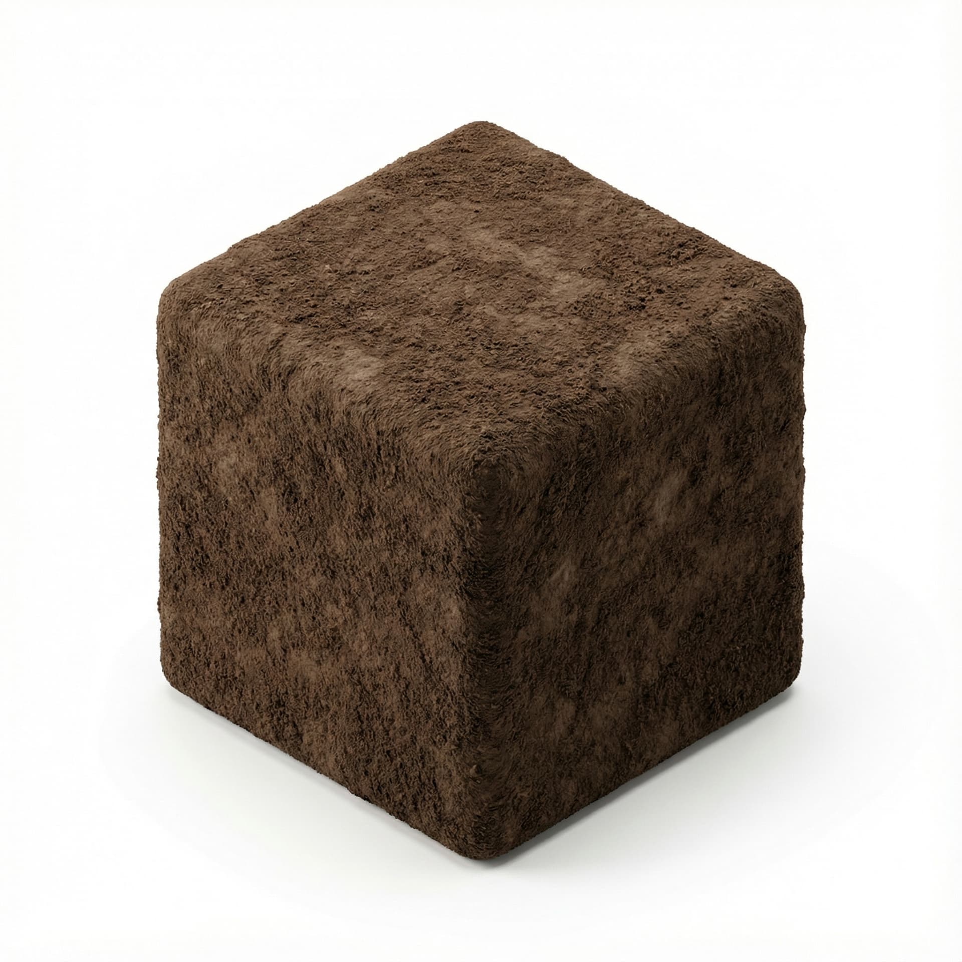 Simple soil cube with no layers or indicators.