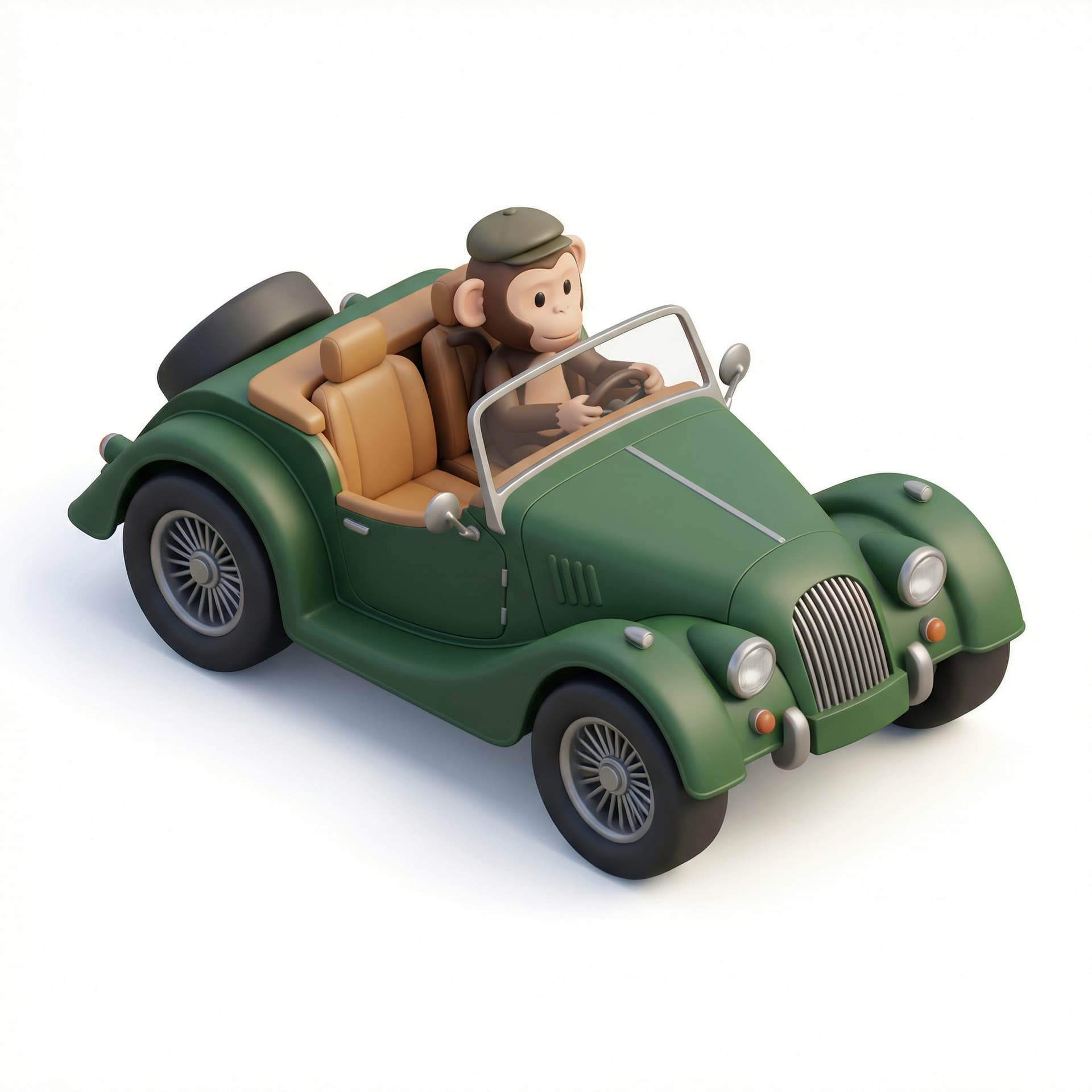 monkey driving a car