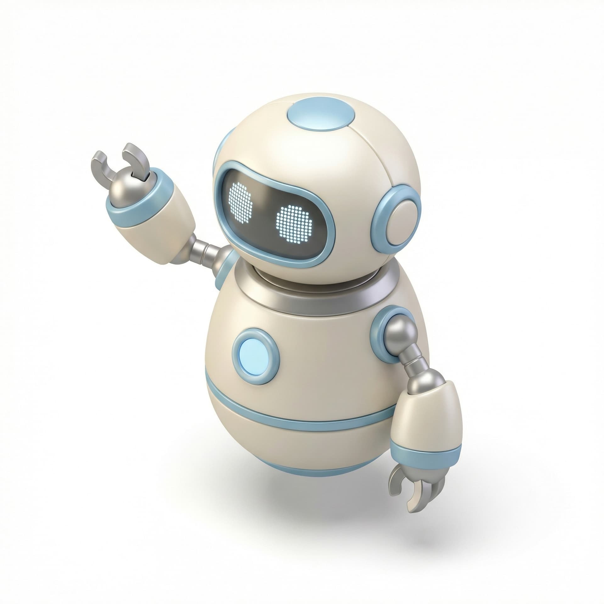 A cute robot waving hello
