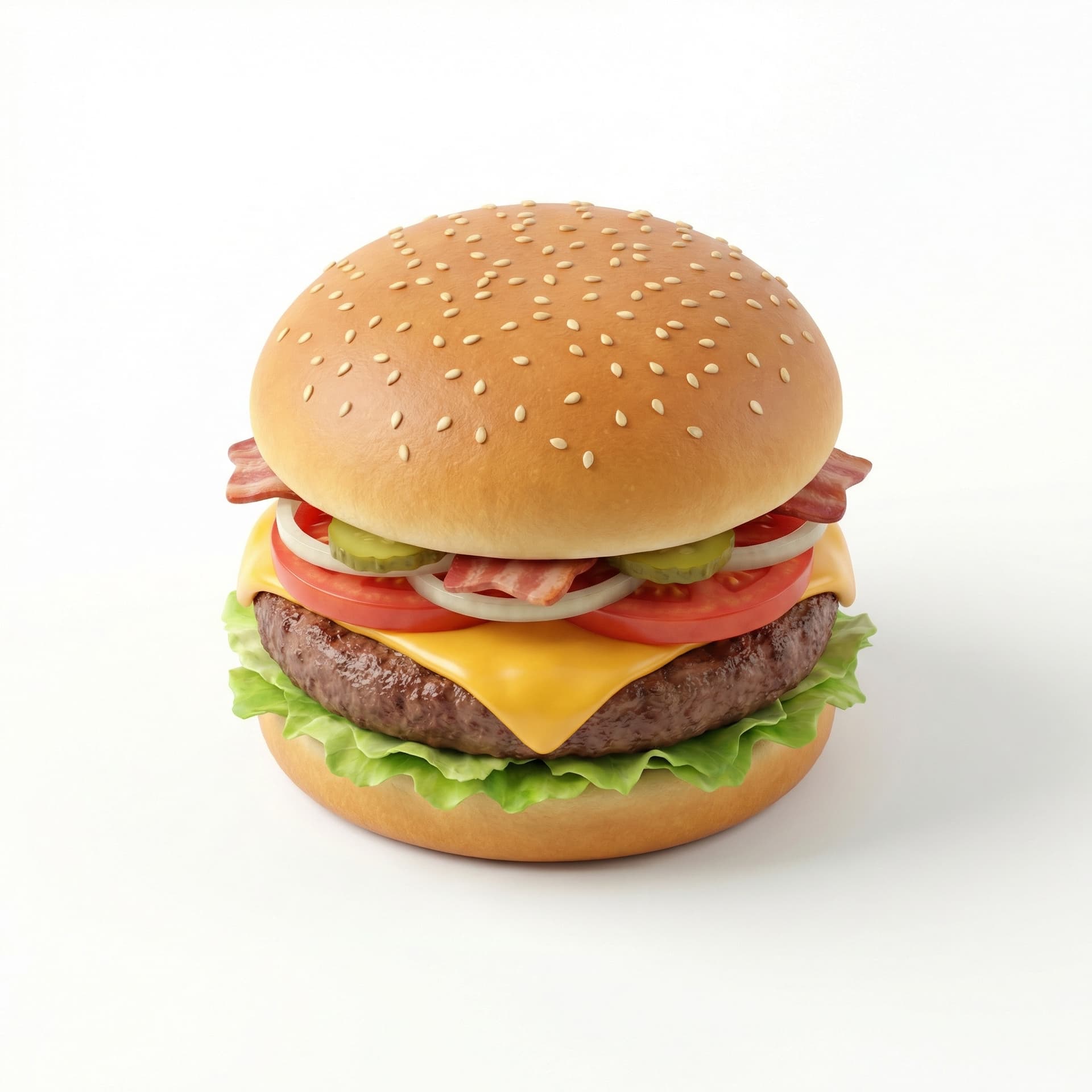 A burger with all toppings