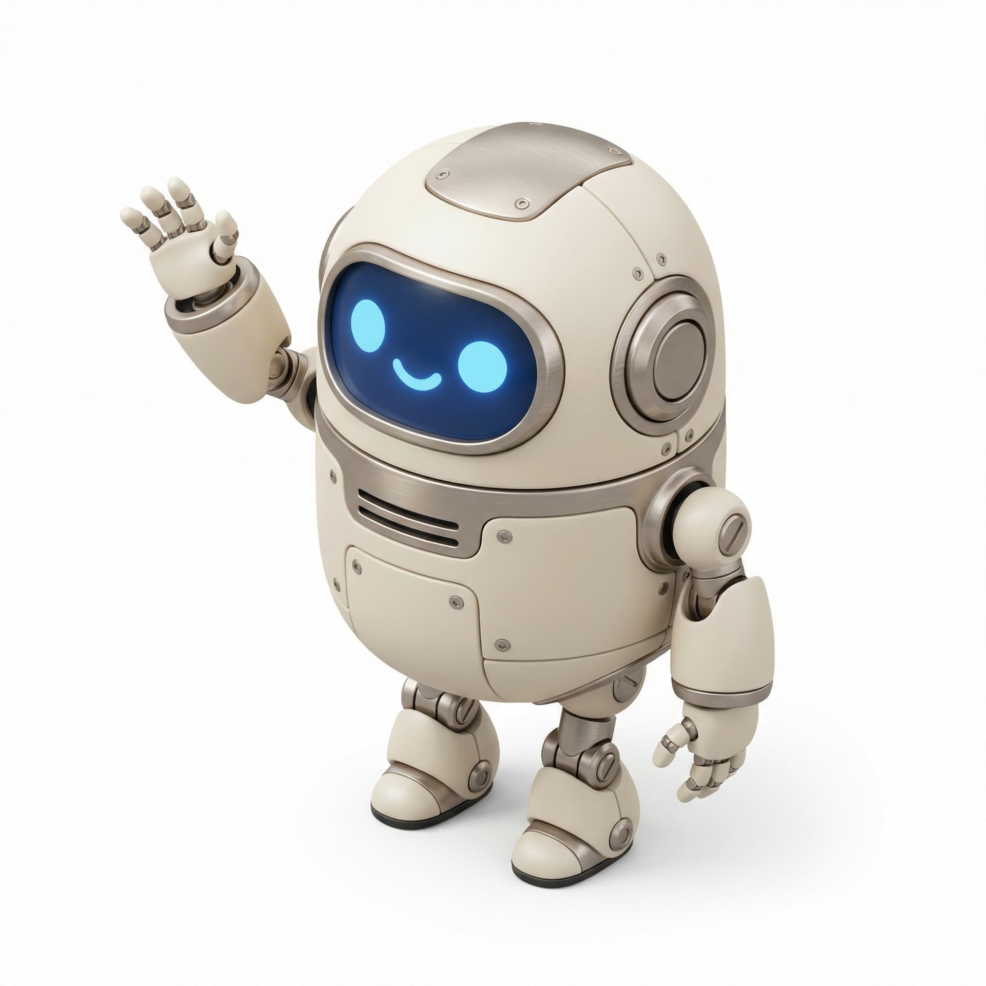 A cute robot waving hello