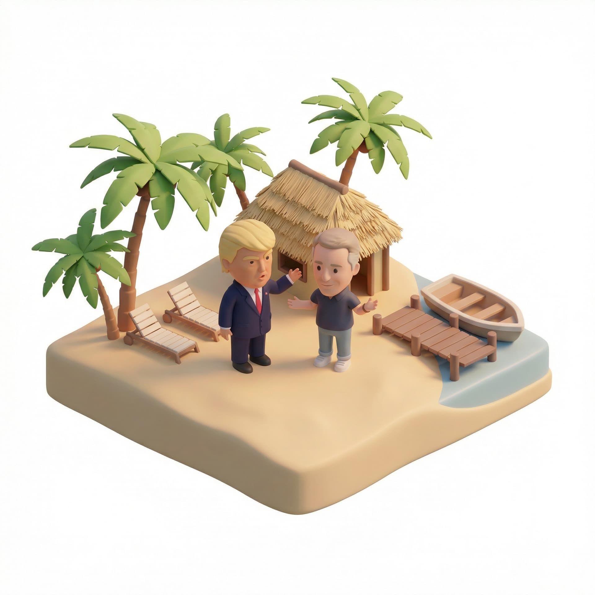 Trump and epstein on an island