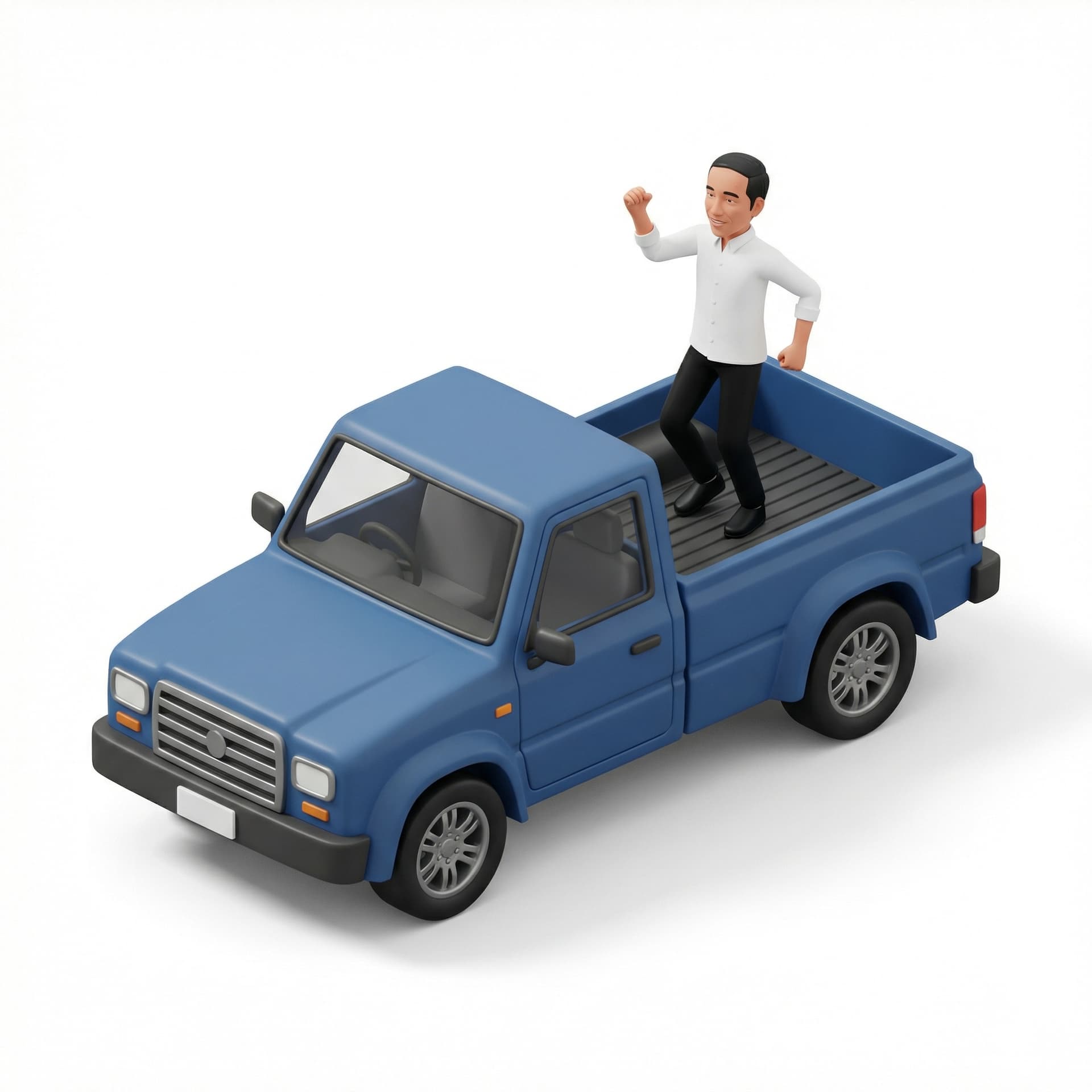 make an animation about president jokowi dancing on top of a pickup truck