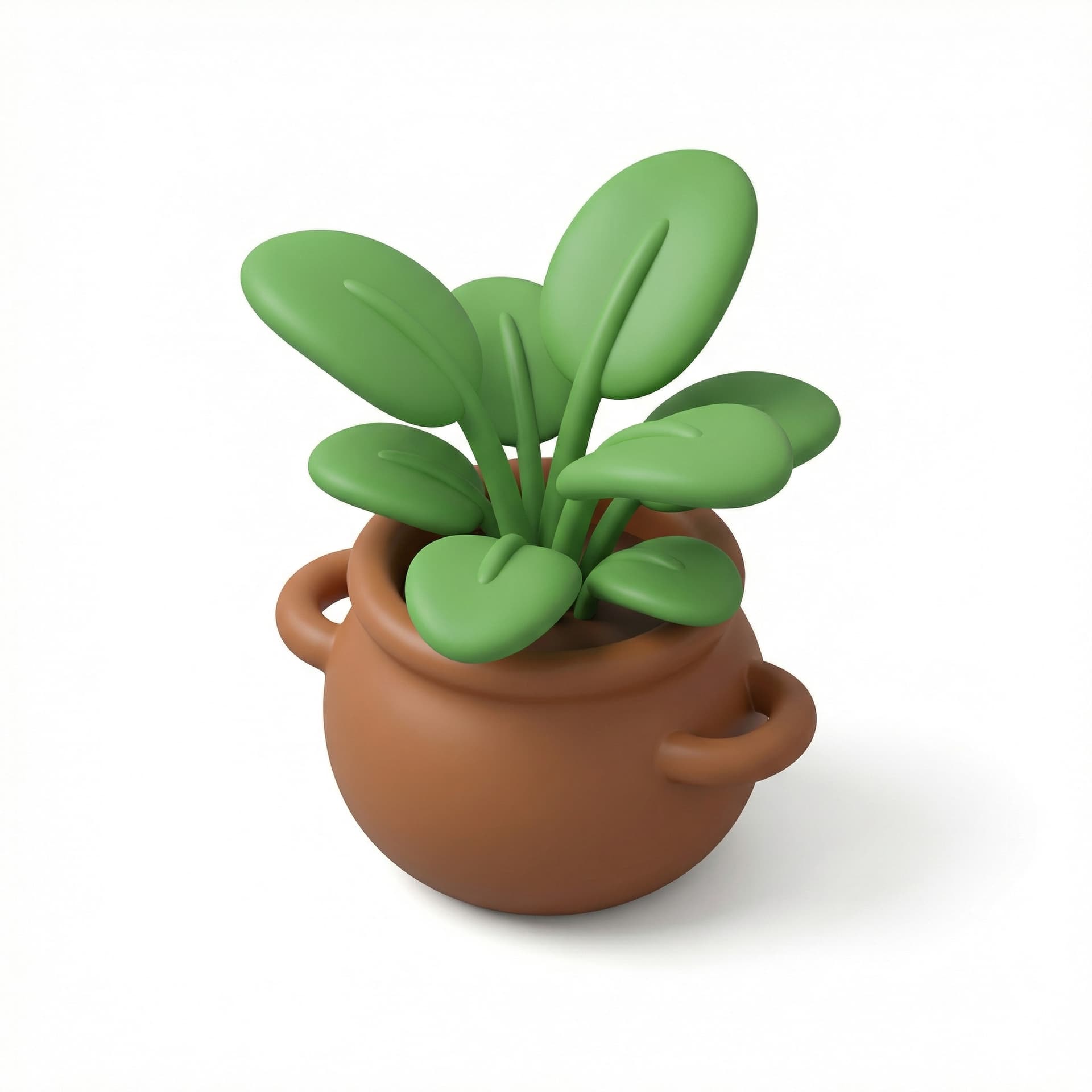 a flat style but isometric plant that's similar to duolingo style