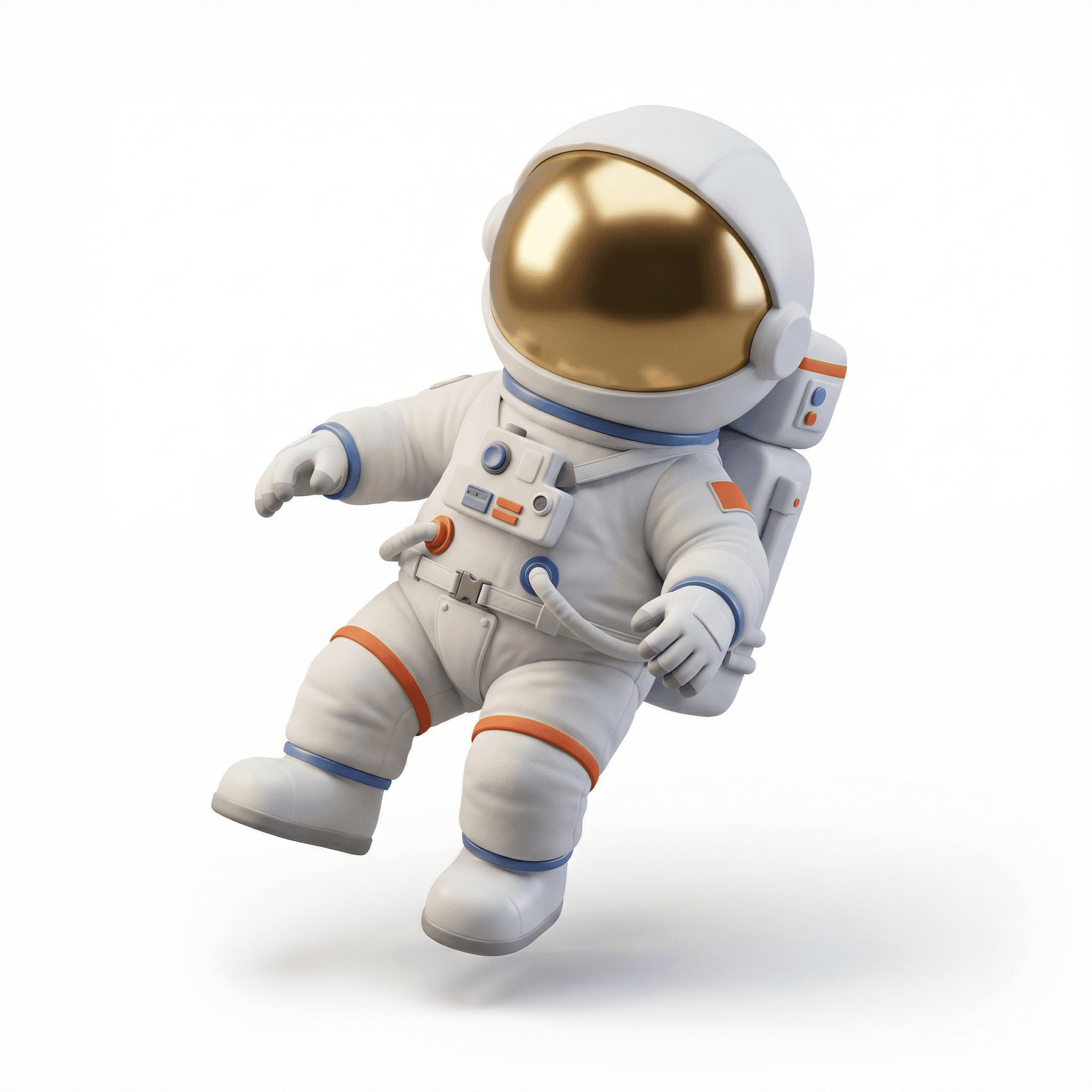 A cute astronaut floating