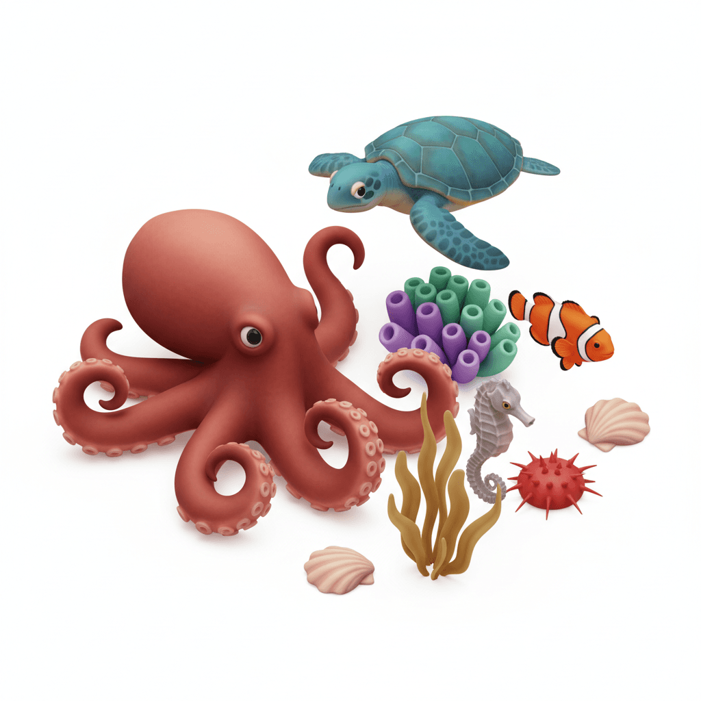 🐙 Sea Creatures (Hewan Laut)