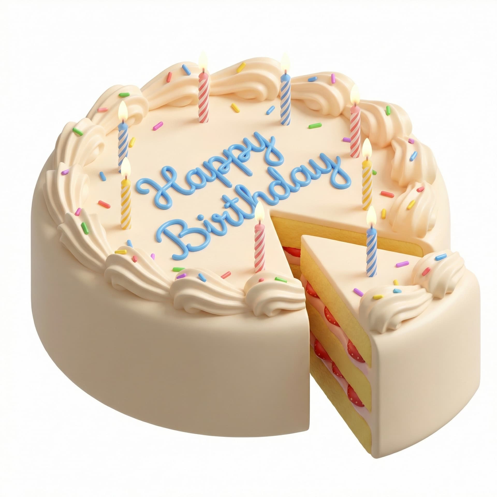 a birthday cake from the top view