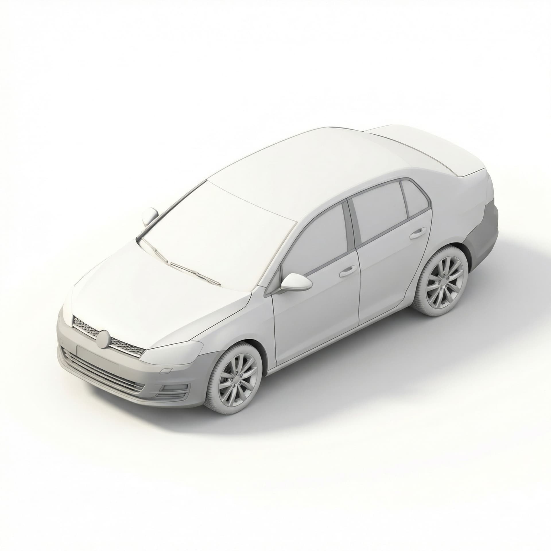 A modest modern car with lots of detail and texture. Only on neutral and white colors