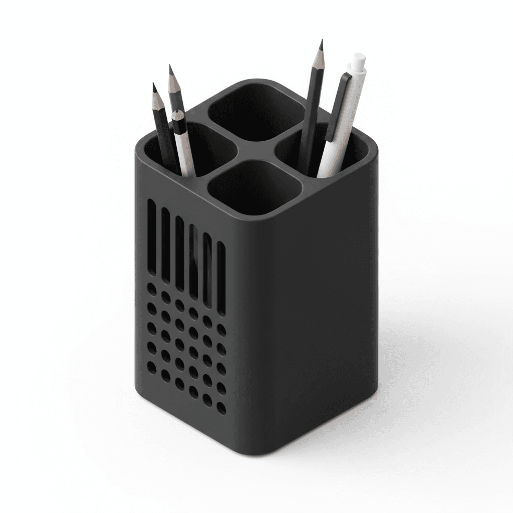 Black Pencil Holder inspired by Dieter Rams Braun Design