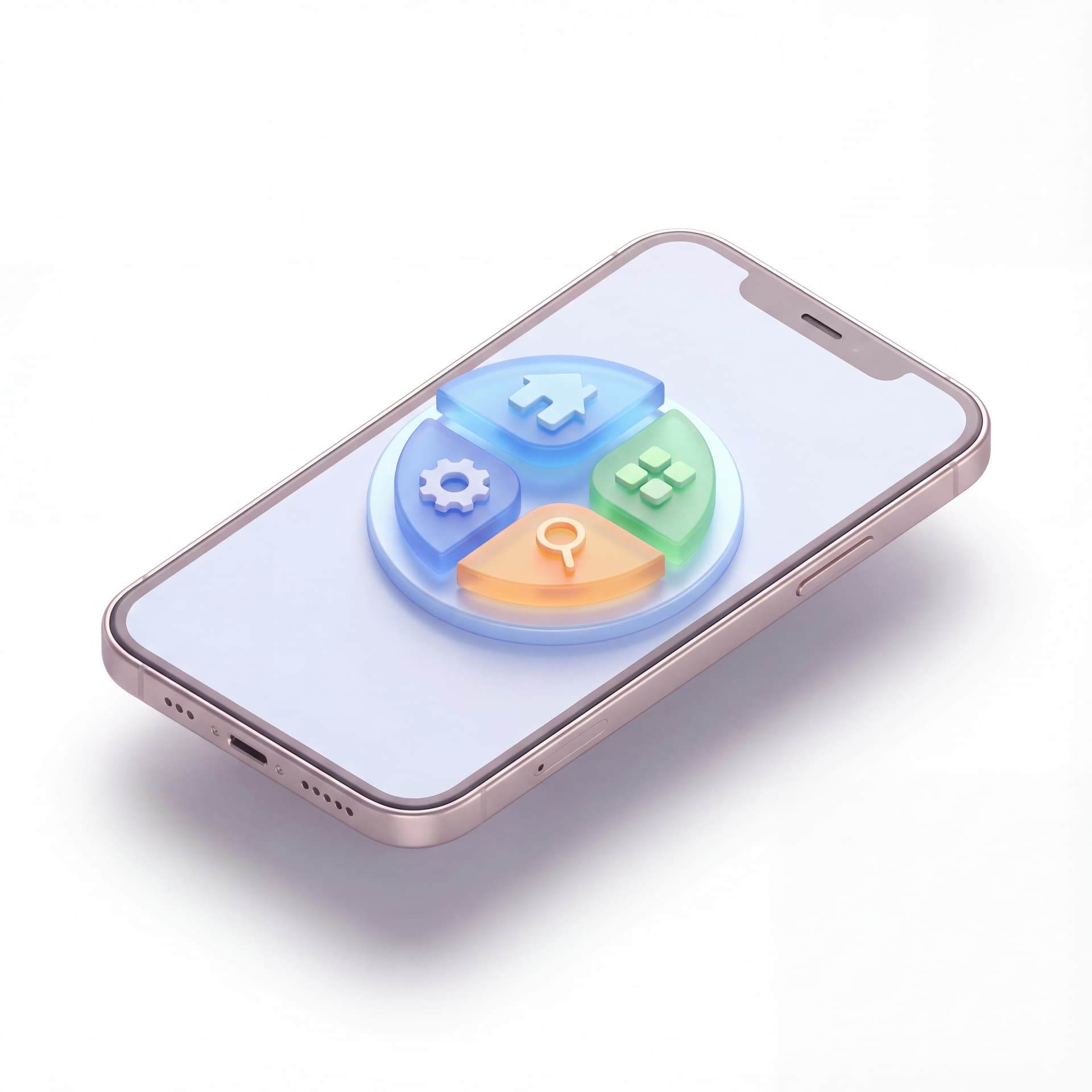 3D menu home app mobile.. with sof shadown no background