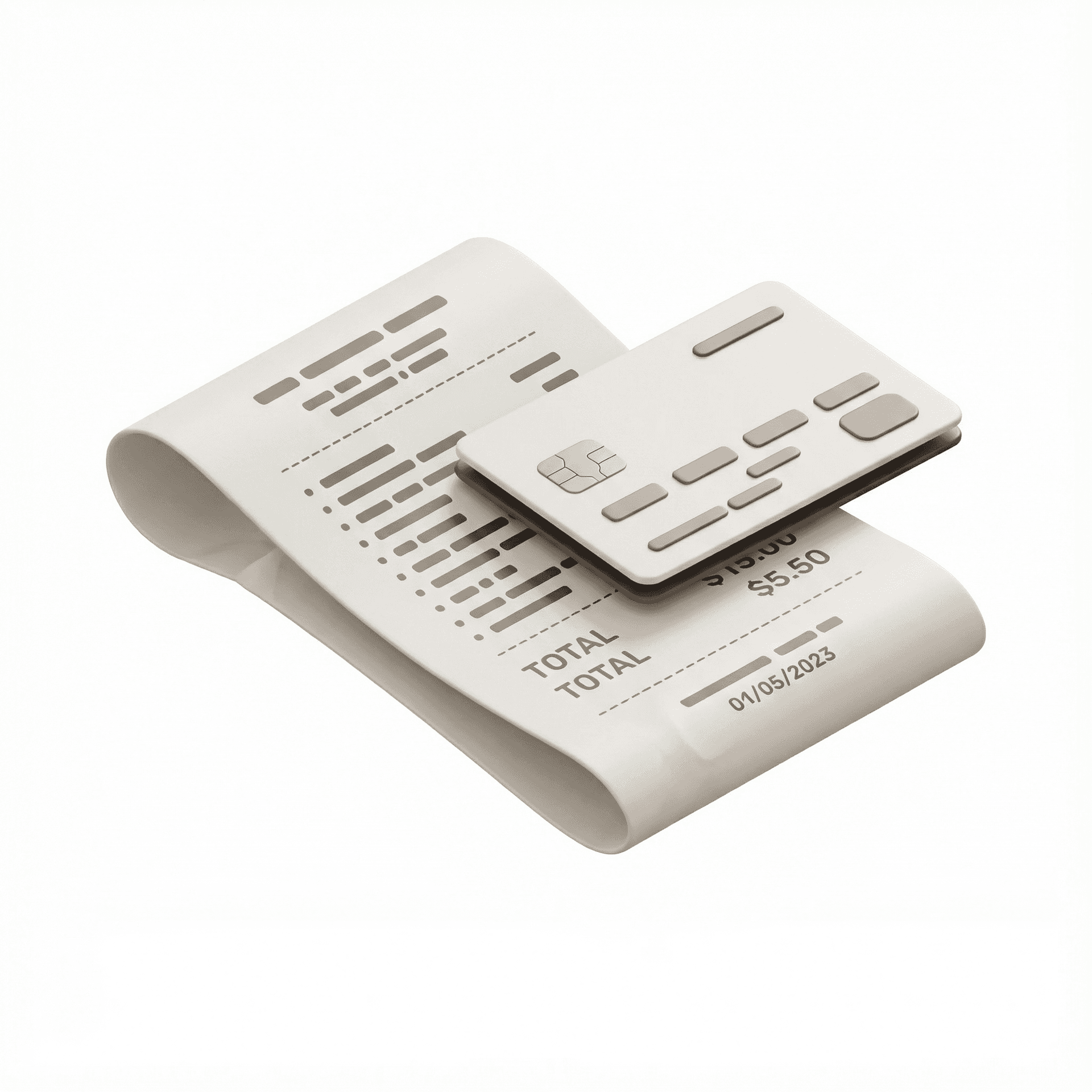 a receipt with payment 