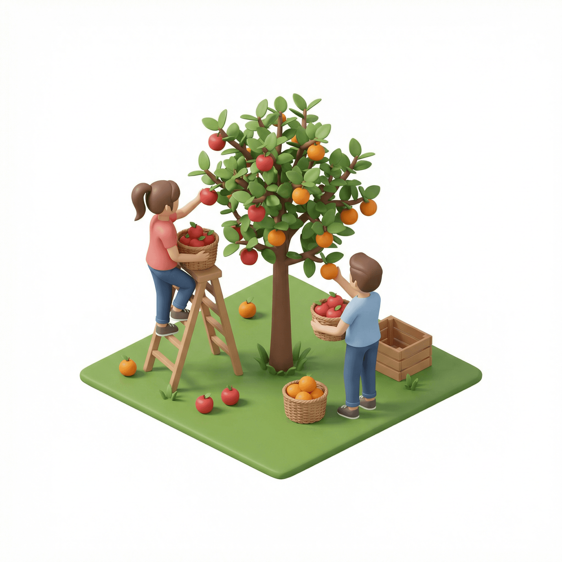 people picking fruit