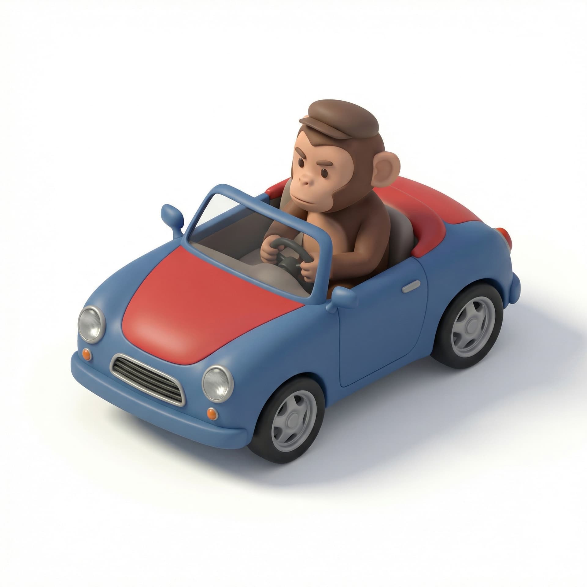 monkey driving car