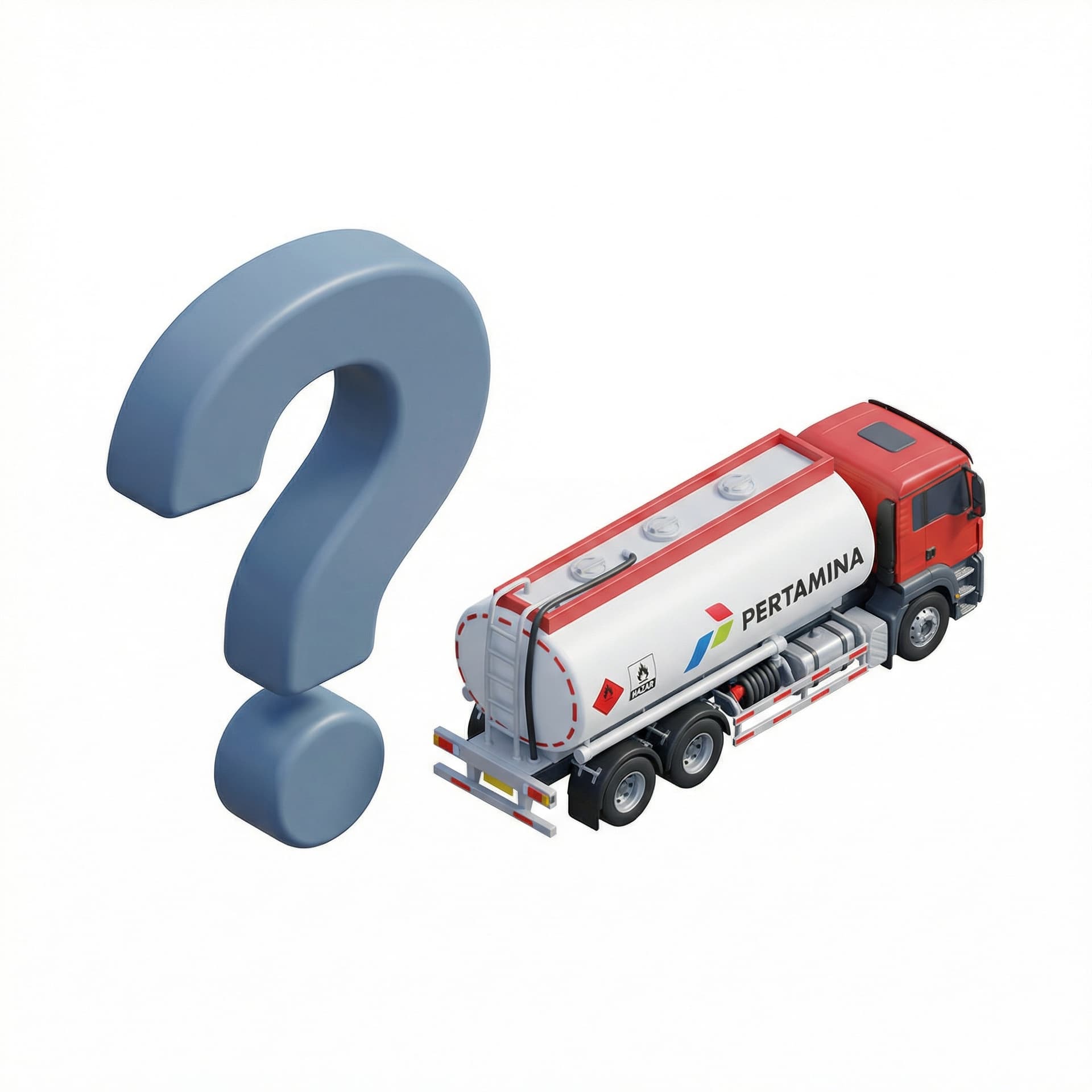 create icon "question" and there is mobil tangki pertamina