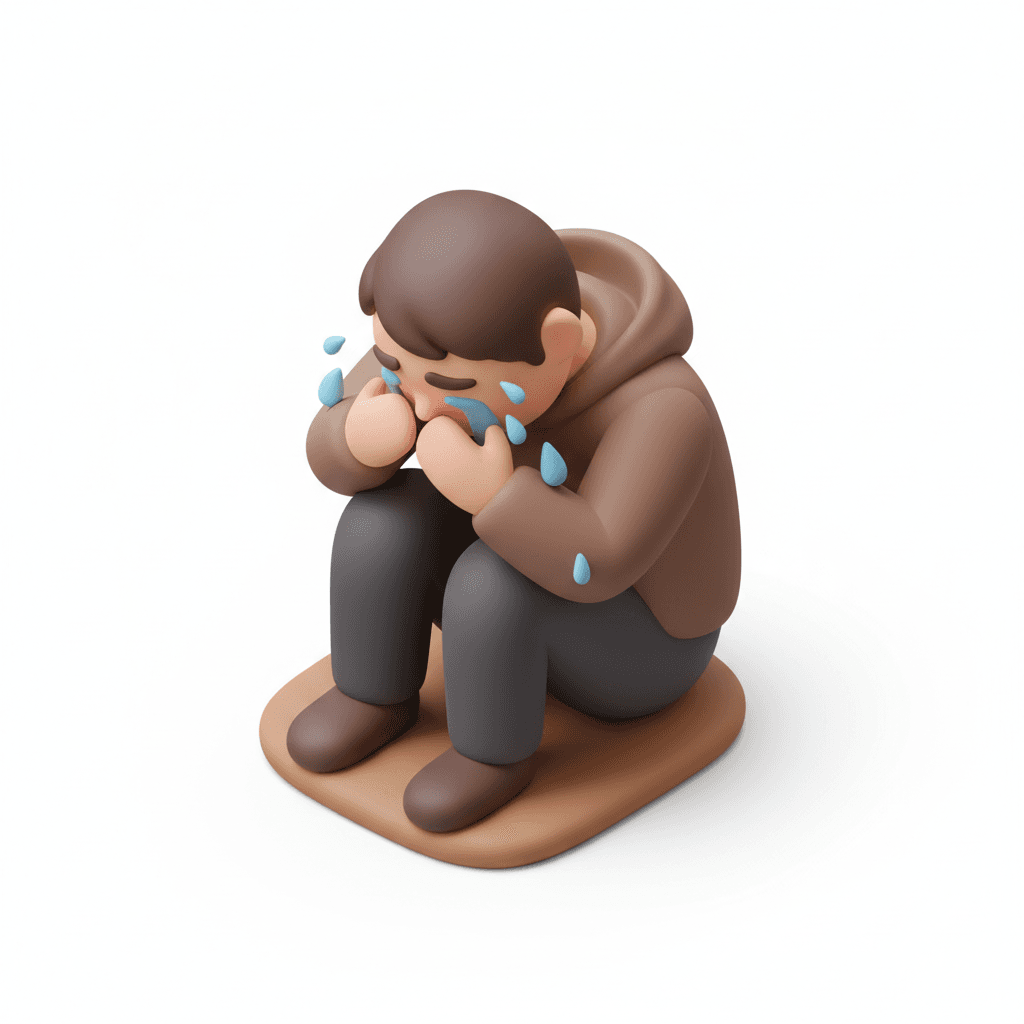 orang lagi duduk nangis