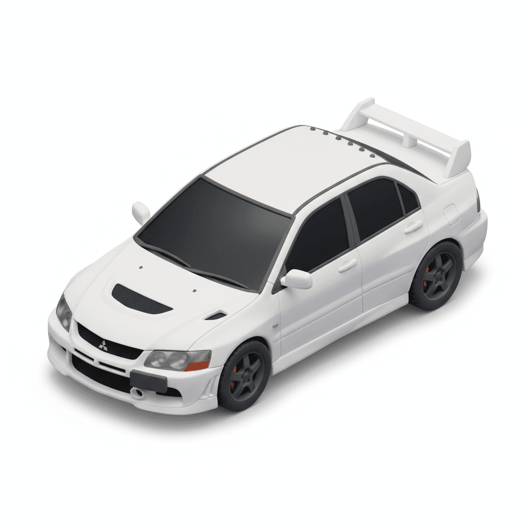 mitsubishi lancer evo car white variant