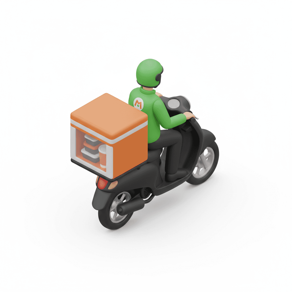 ojek online lagi nganter makanan pakai motor ada box nya