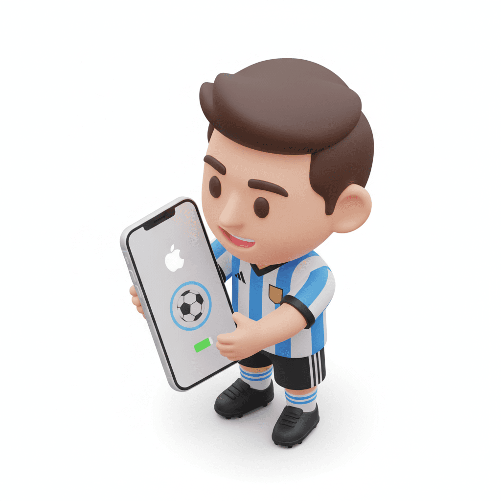 lionel messi pegang iphone (iphone ads photo)