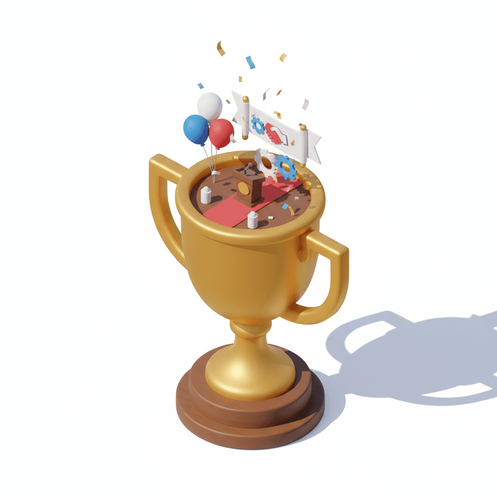 trophy with a party convention