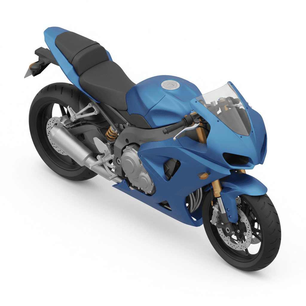 Blue motor cycle