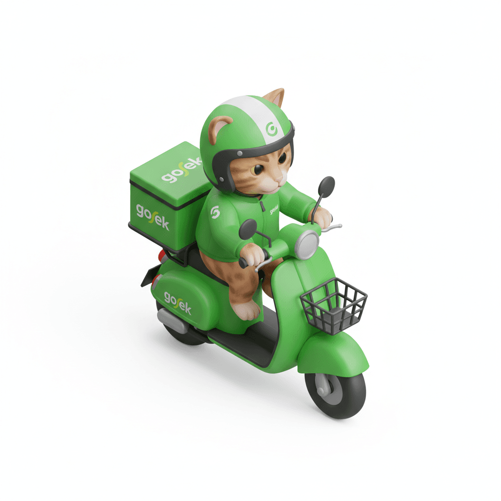 kucing bawa motor gojek