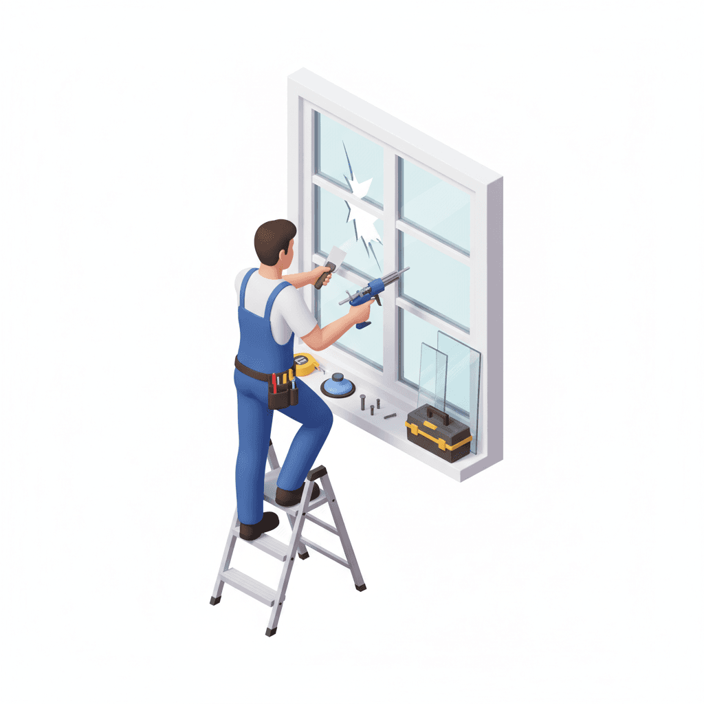 orang benerin jendela