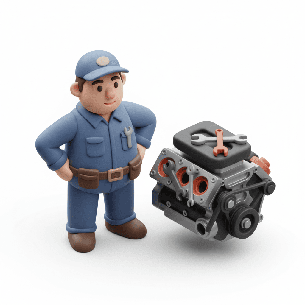 Tukang parabot mobil, sambil standing pake tangan