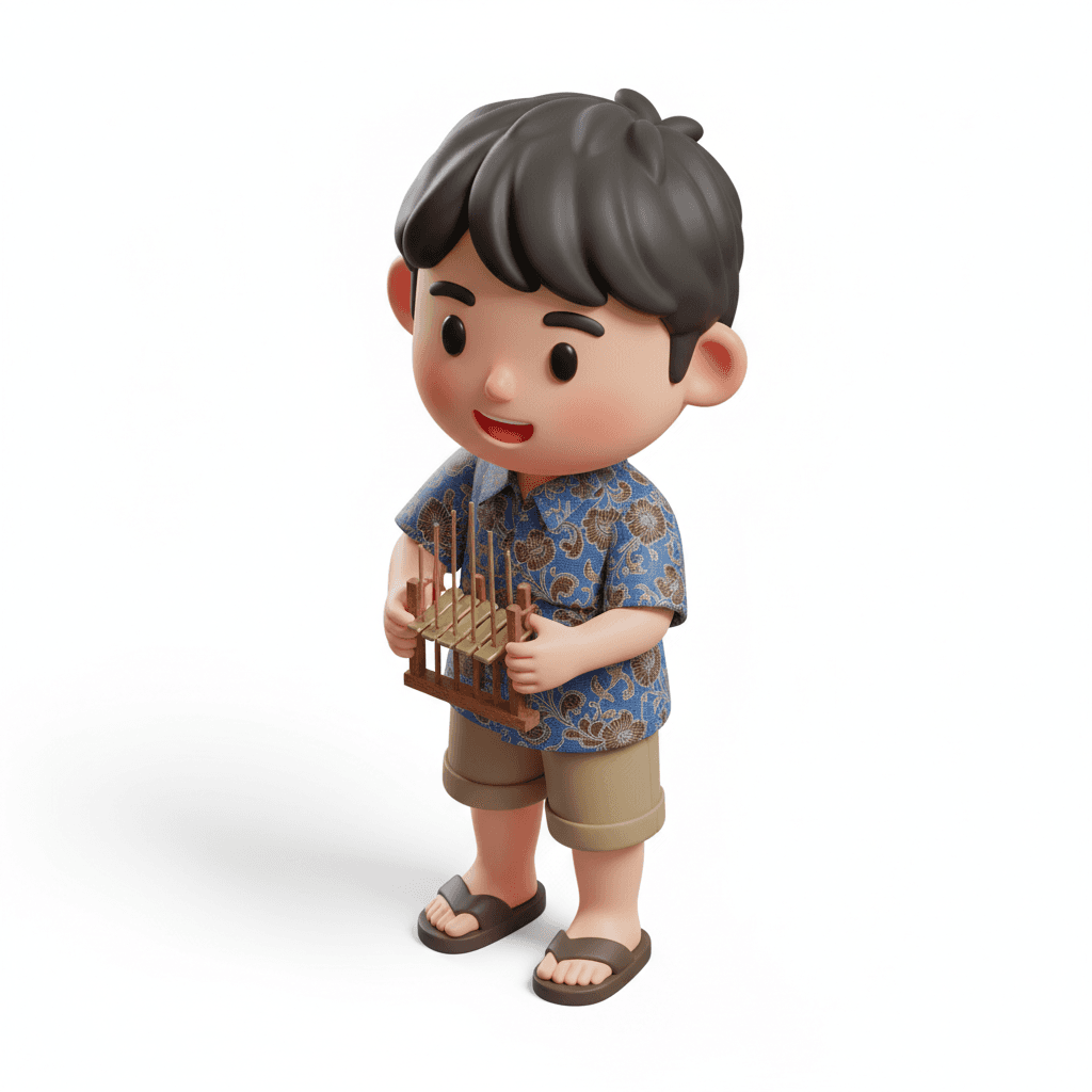 cute indonesian boy 3d charaacter