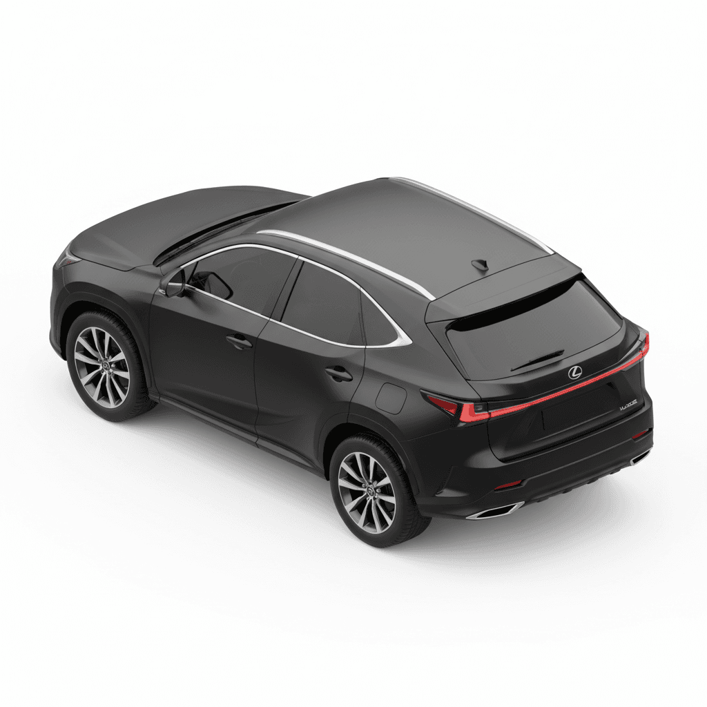 lexus suv black variant (back-view left angle)