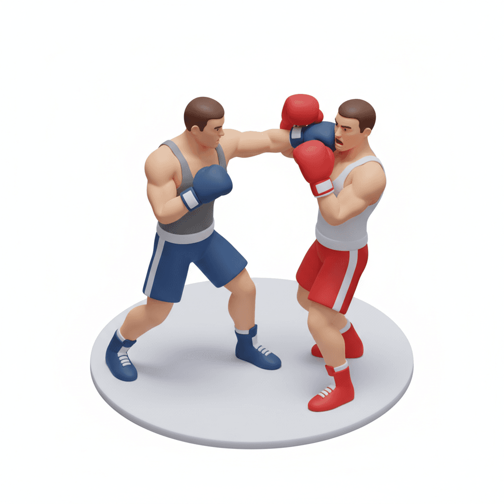 orang memukul petinju