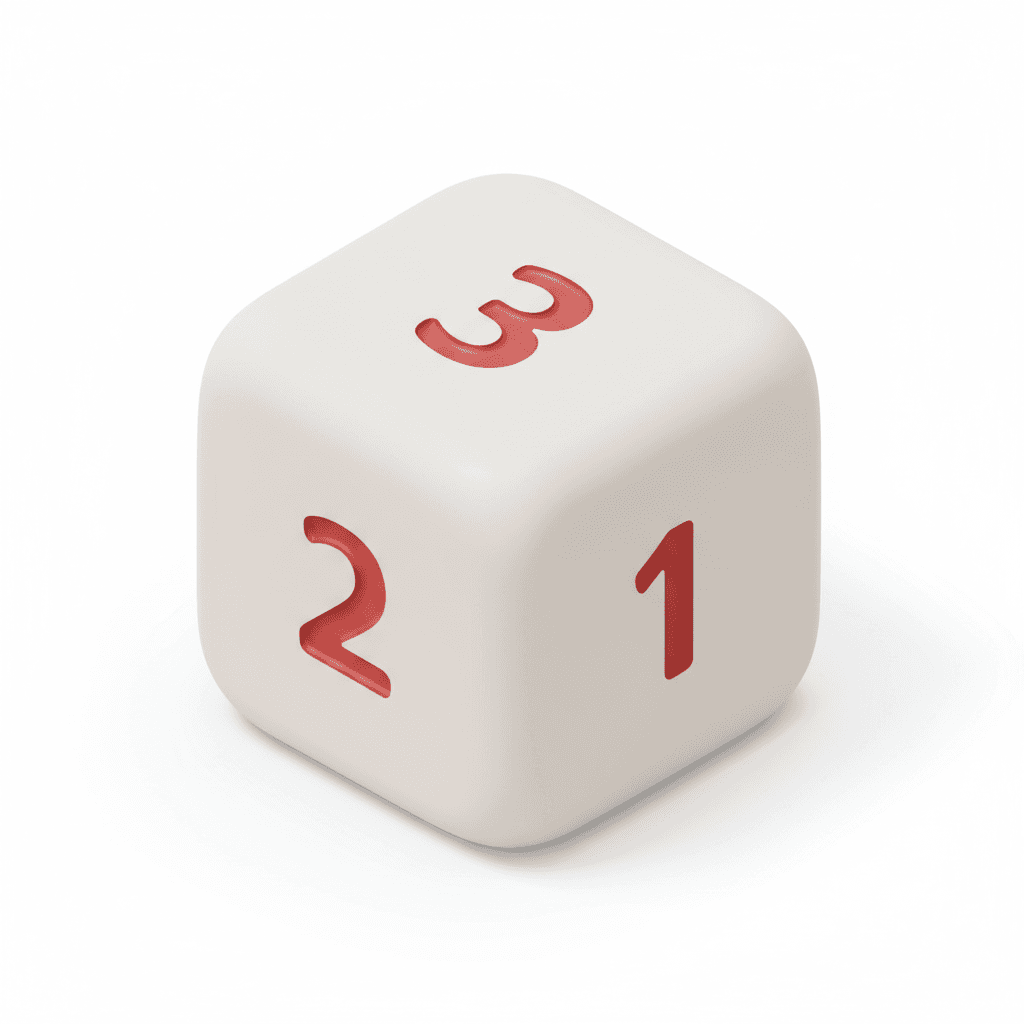 dice with 3,2,1 number