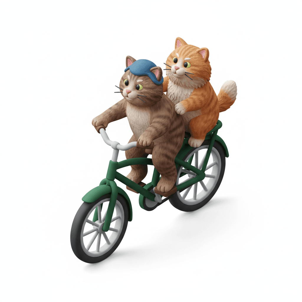 Kucing sepedahan dan boncengan sama kucing lain