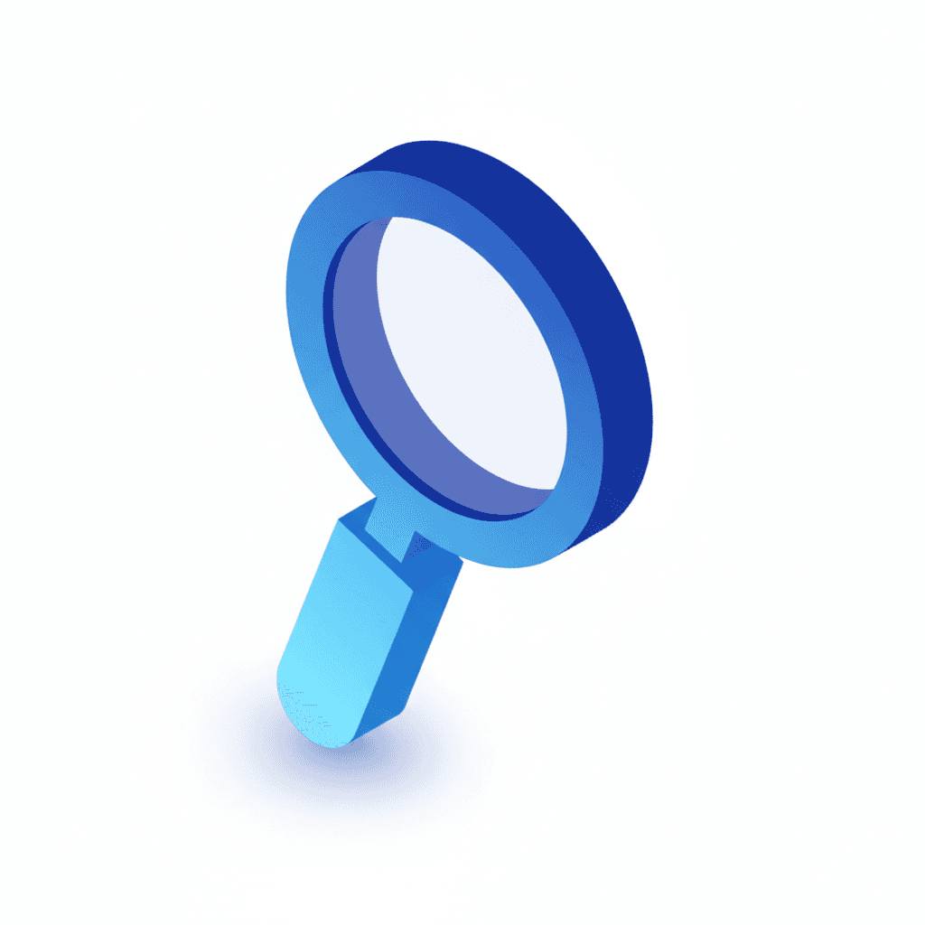 simple search icon similar like logo color 006DF7 gradient smooth bright from top, the icon stylish easy to look and read