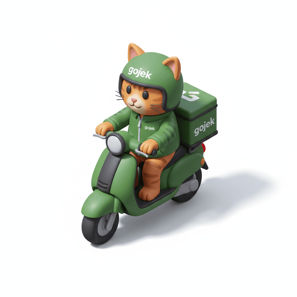 kucing oren jadi driver gojek