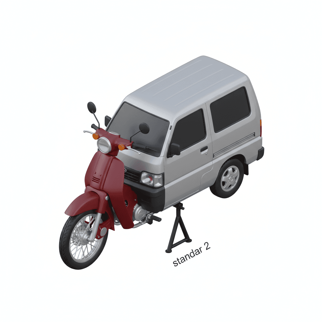 buatkan motor astrea grand setengah depan, dan grandmax setengah belakang digabungkan menjadi 1, standar 2