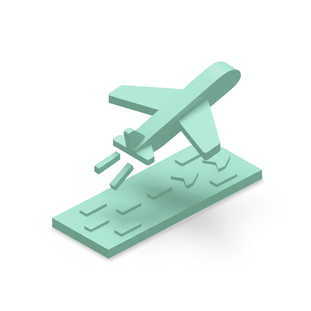 depart plane with minimalist stlye and two tone #57BF9C and #B5F3DE flat icon. this icon have no gradient at all
