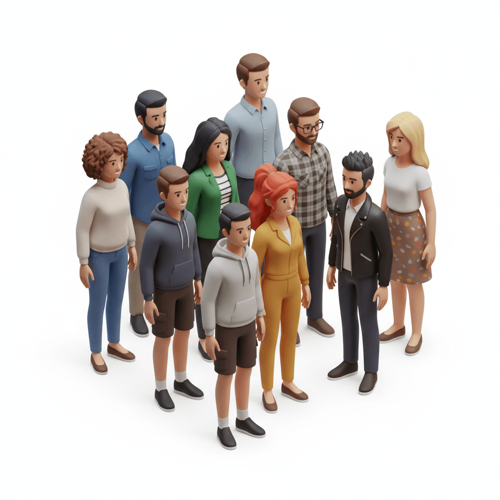 a group of people with 4 woman 5 man