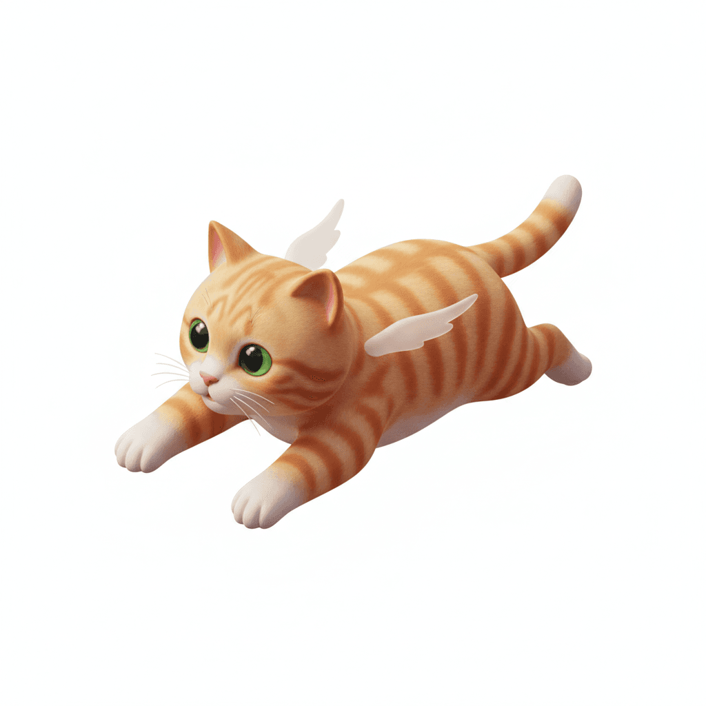 A cat flying 